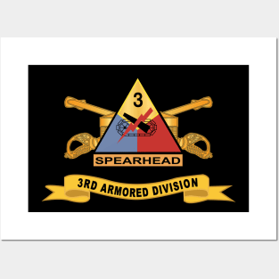 3rd Armored Division w Br - Ribbon -  SSI X 300 Posters and Art